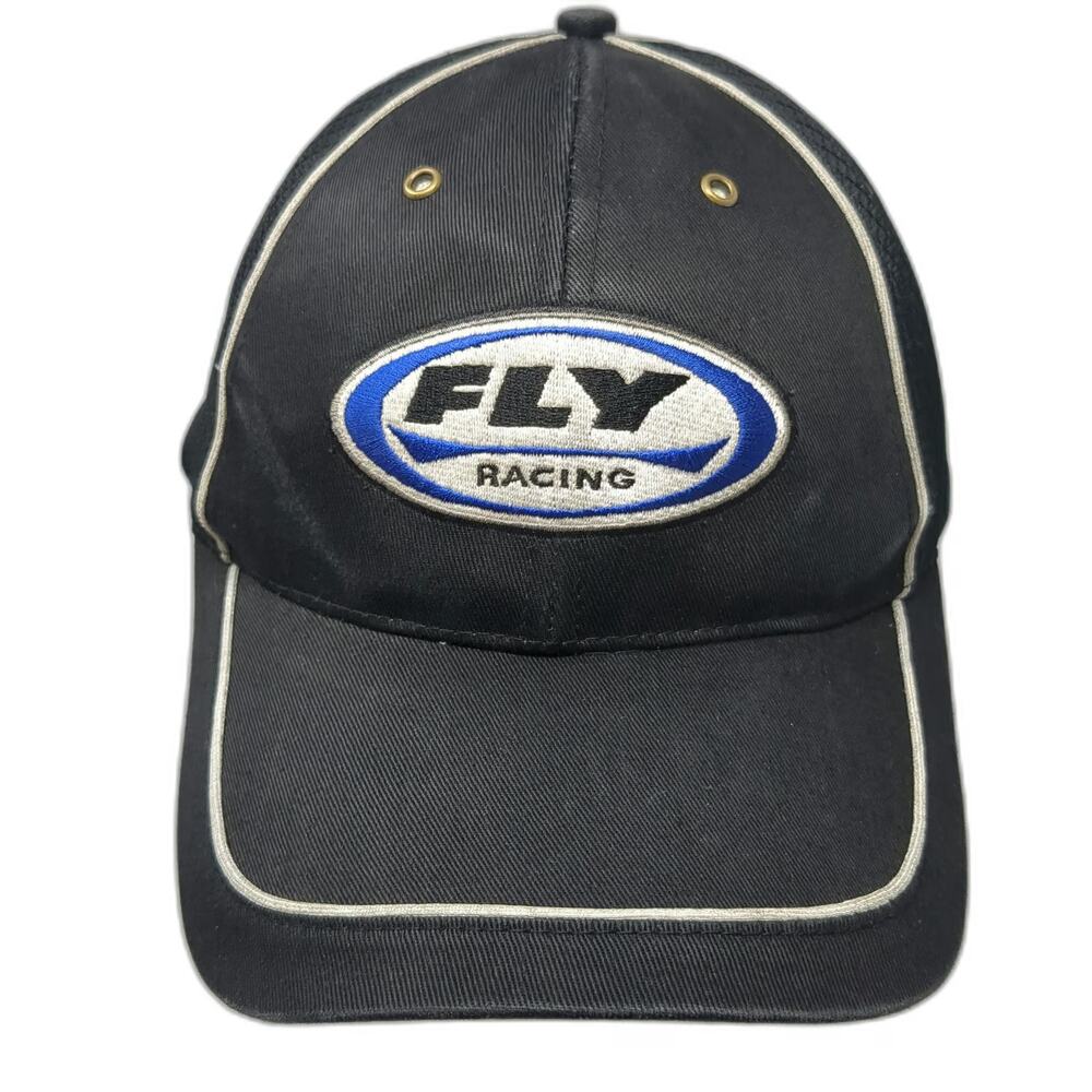 Fly Racing Baseball Cap Black Blue White One Size Strapback Mesh Performance Hat